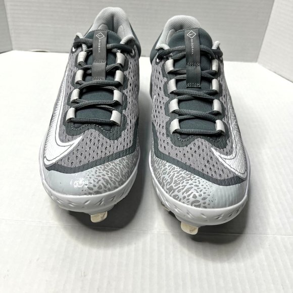 Nike Alpha Huarache Elite 4 Low Cleats White Wolf Grey DJ6521-012 Men Size - Picture 2 of 14